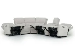 Palencia 6 Piece 3 Power Sectional W/ 3 Power Armless Recliner In Trento Dove