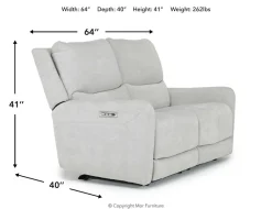 Palencia 3 Power Loveseat In Trento Charcoal