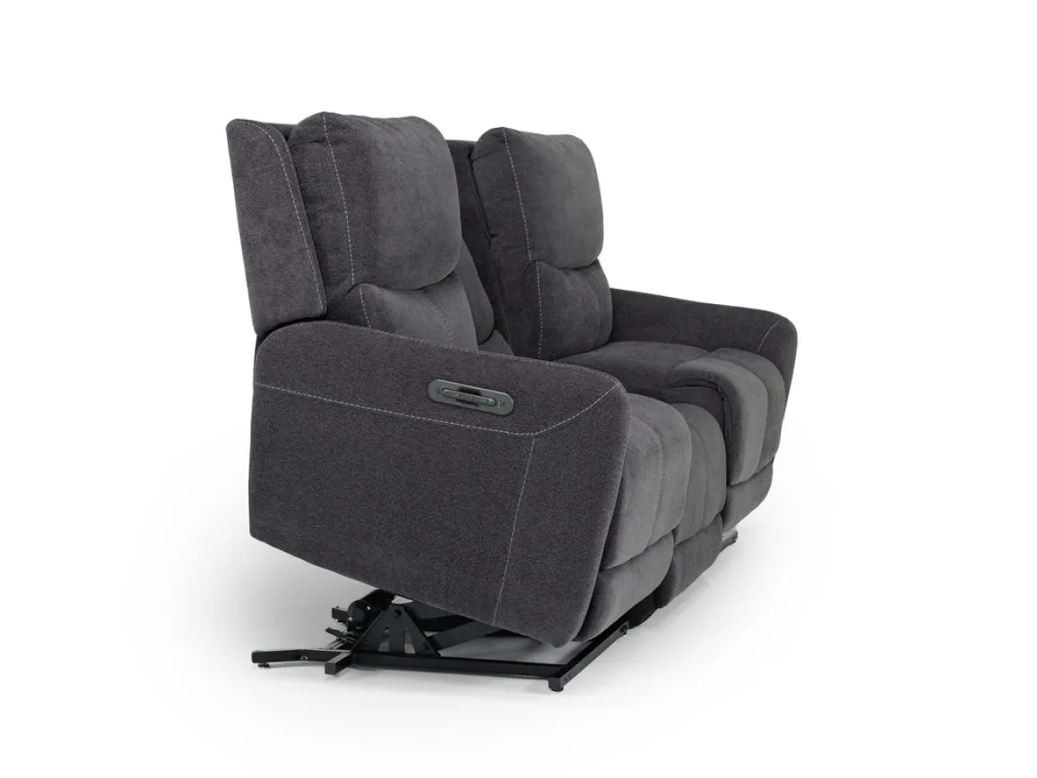 Palencia 3 Power Sofa & Loveseat In Trento Charcoal