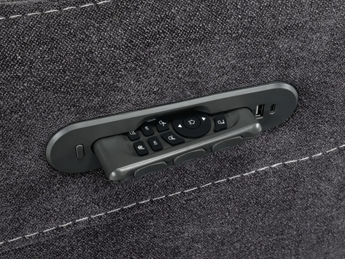 Palencia 3 Power Sofa & Loveseat In Trento Charcoal