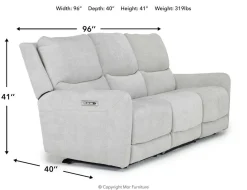 Palencia 3 Power Sofa In Trento Charcoal