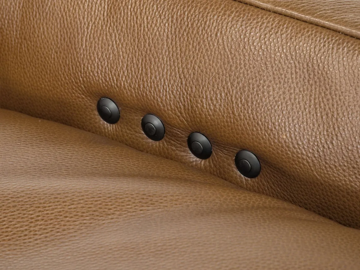 Paradise 5 Piece 2 Power Sectional W/ 2 Power Armless Recliner In Chestnut Leather