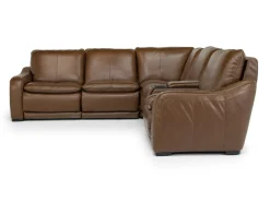 Paradise 6 Piece 2 Power Sectional W/ 2 Power Armless Recliner In Chestnut Leather