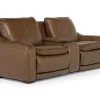 Paradise 2 Power Console Loveseat In Chestnut Leather