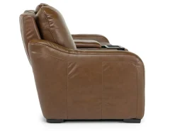 Paradise 2 Power Console Loveseat In Chestnut Leather
