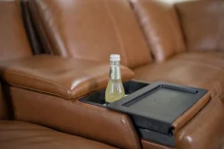 Paradise 2 Power Console Loveseat In Chestnut Leather