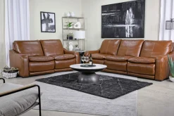 Paradise 2 Power Loveseat In Chestnut Leather