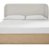 Penny Upholstered Platform Bed In Buff Cream, Full