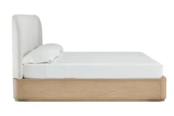 Penny Upholstered Platform Bed In Buff Cream, Full