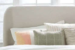 Penny Upholstered Platform Bed In Buff Cream, Full