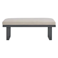 Playa Outdoor Dining Table, 4 Chairs & Bench In Dark Gray