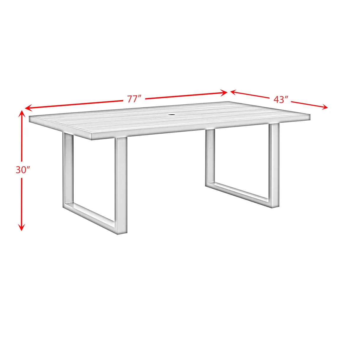 Playa Outdoor Dining Table In Dark Gray