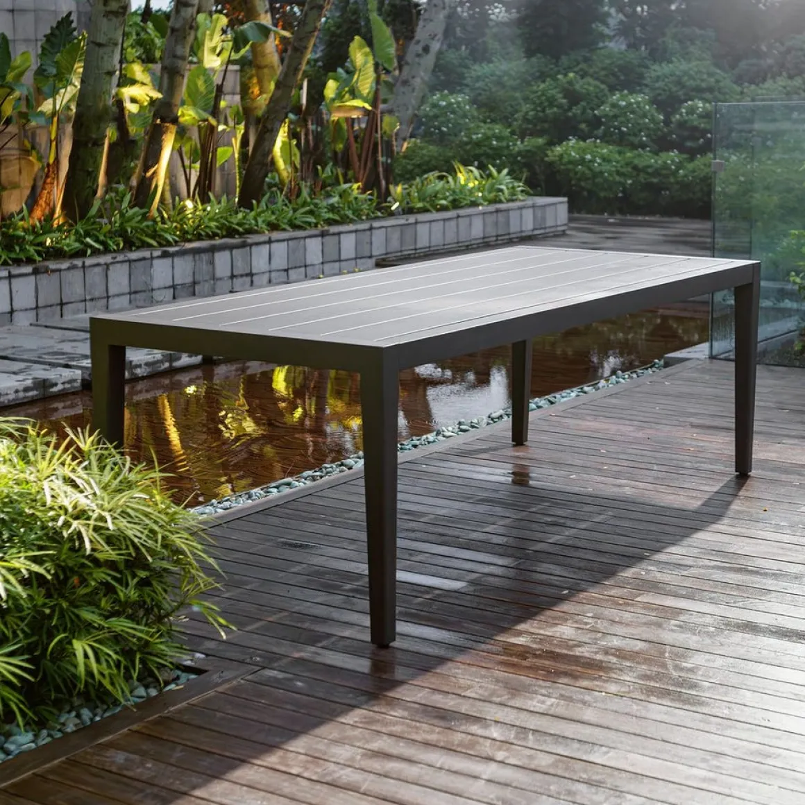 Polanco Outdoor Dining Table In Black