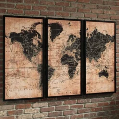 Pollyanna World Map, Set Of 3
