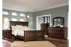 Porter Panel Bed In Rustic Brown, Queen