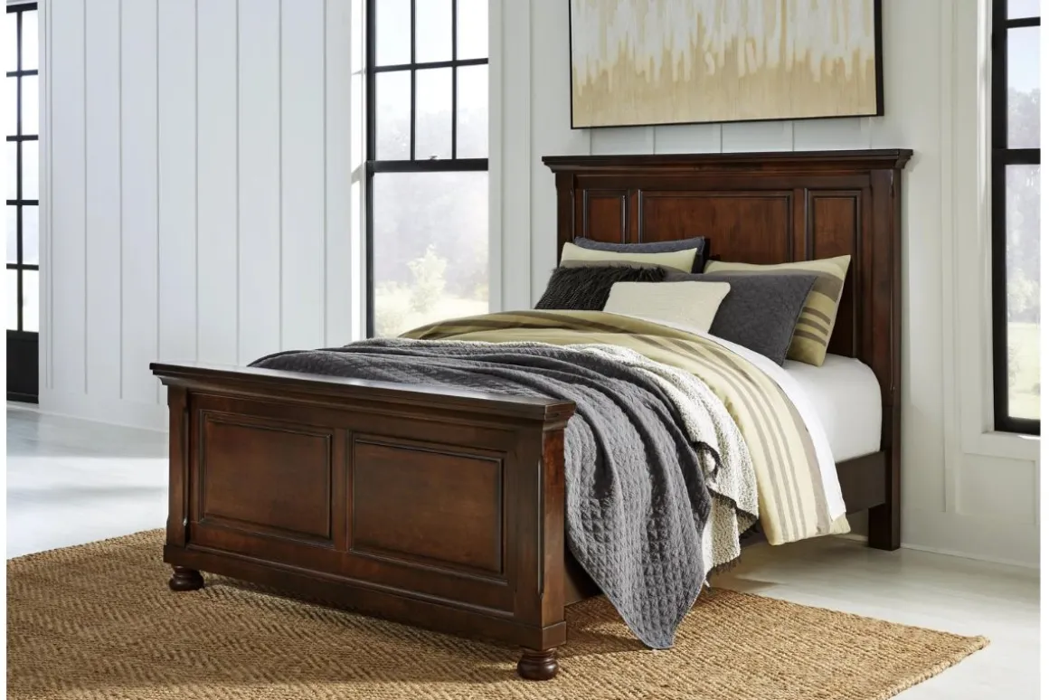 Porter Panel Bed In Rustic Brown, Queen