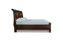 Porter Sleigh Bed W/ Storage In Rustic Brown, Queen