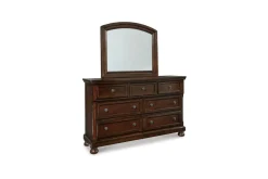 Porter Storage Bed, Dresser, Mirror, Nightstand In Rustic Brown, Queen