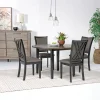 Potomac Round Dining Table & 4 Chairs In Brown / Black