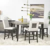 Proximity Counter Height Dining Table & 4 Stools In Gray Oak
