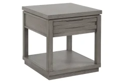 Pure Modern End Table W/ Storage In Moonstone