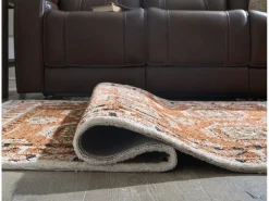 Qaabiz Rug In Sienna/Ivory/Black, 8x10