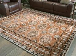 Qaabiz Rug In Sienna/Ivory/Black, 8x10