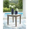 Rainier Outdoor End Table In Brown/Beige