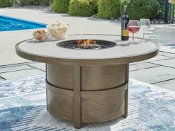 Rainier Outdoor Firepit In Brown/Beige