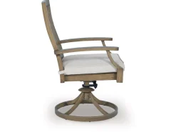 Rainier Outdoor Swivel Chair In Brown/Beige, Set Of 2