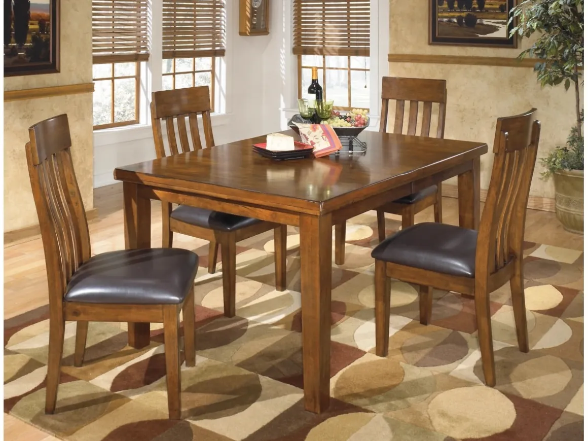 Ralene Extendable Dining Table & 4 Chairs In Brown