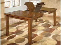 Ralene Extendable Dining Table & 4 Chairs In Brown