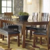 Ralene Extendable Dining Table, 4 Chairs & Bench In Brown