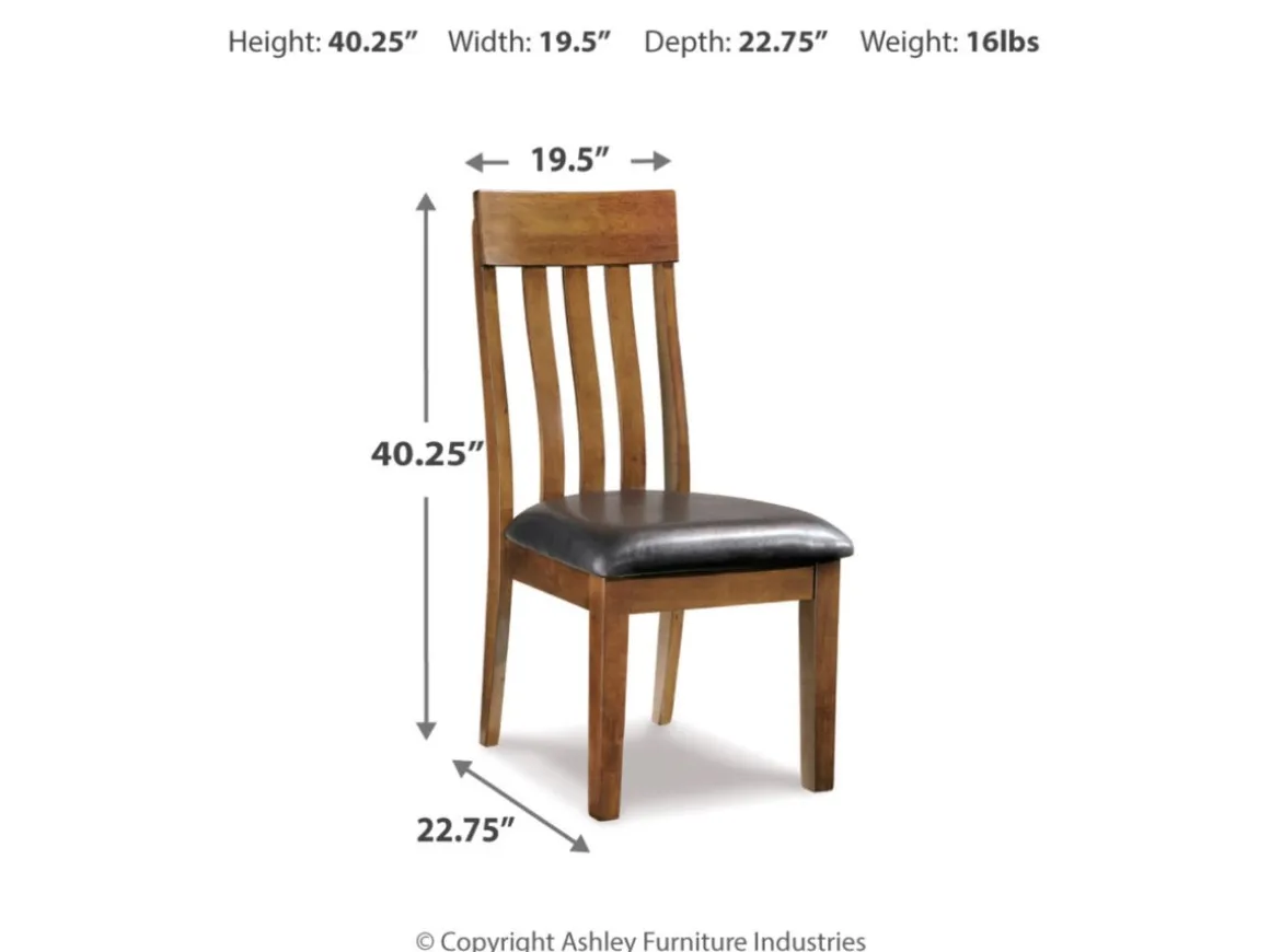 Ralene Side Chair In Medium Brown, Set Of 2