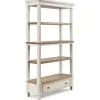 Realyn Bookcase W/ Drawer In White/Brown