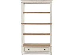Realyn Bookcase W/ Drawer In White/Brown