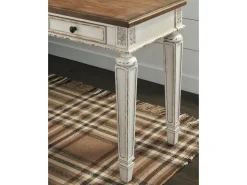 Realyn Office Desk W/ Usb Charging In White/Brown