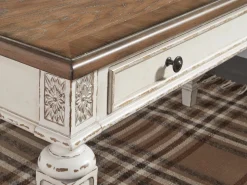 Realyn Office Desk W/ Usb Charging In White/Brown