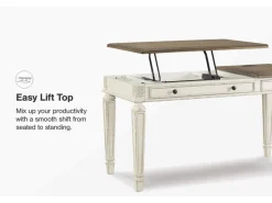 Realyn Office Desk W/ Usb Charging In White/Brown