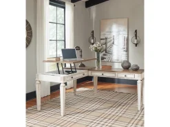 Realyn Office Desk W/ Usb Charging In White/Brown