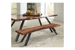 Reese Dining Table & Bench In Natural