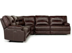 Retreat 5 Piece Power Sectional W/ Power Armless Recliner In Cognac Leather