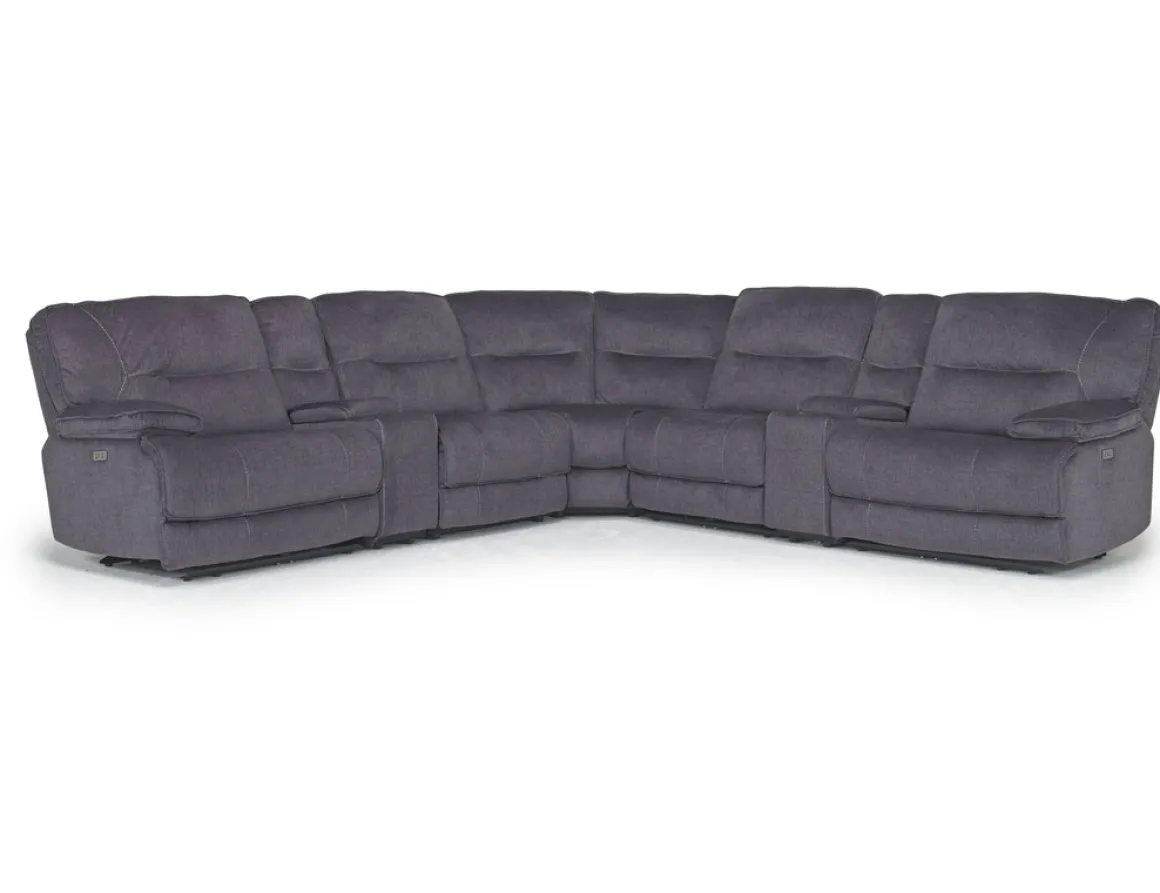 Retreat 7 Piece Power Sectional In Cognac Leather