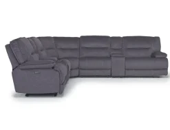 Retreat 7 Piece Power Sectional In Cognac Leather