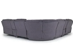 Retreat 7 Piece Power Sectional In Cognac Leather