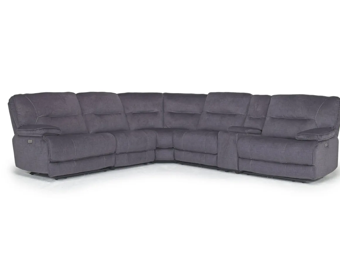 Retreat 6 Piece Power Sectional In Cognac Leather