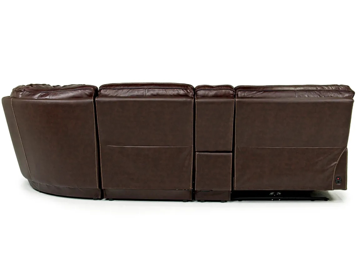 Retreat 6 Piece Power Sectional In Cognac Leather
