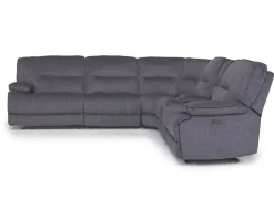 Retreat 6 Piece Power Sectional In Cognac Leather