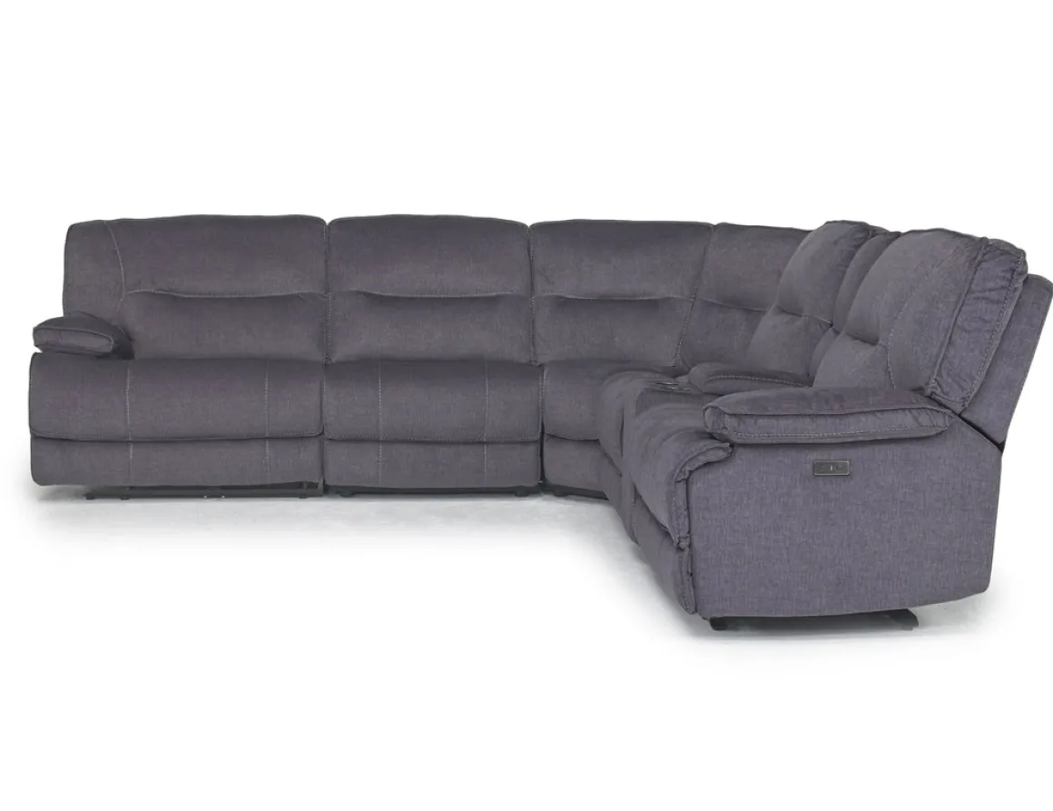 Retreat 6 Piece Power Sectional In Cognac Leather