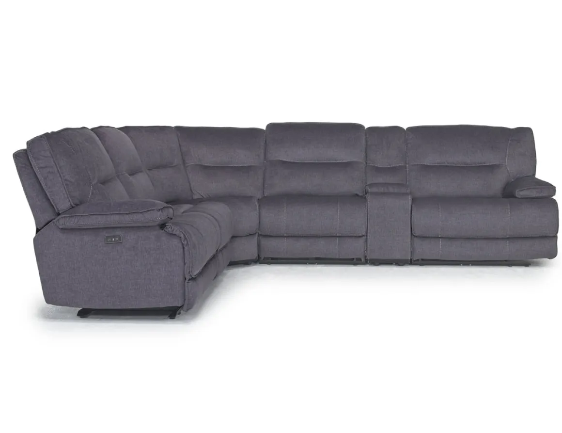 Retreat 6 Piece Power Sectional In Cognac Leather
